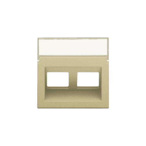 Enjoliveur data 2x RJ sortie oblique, couleur gold coated vue 1