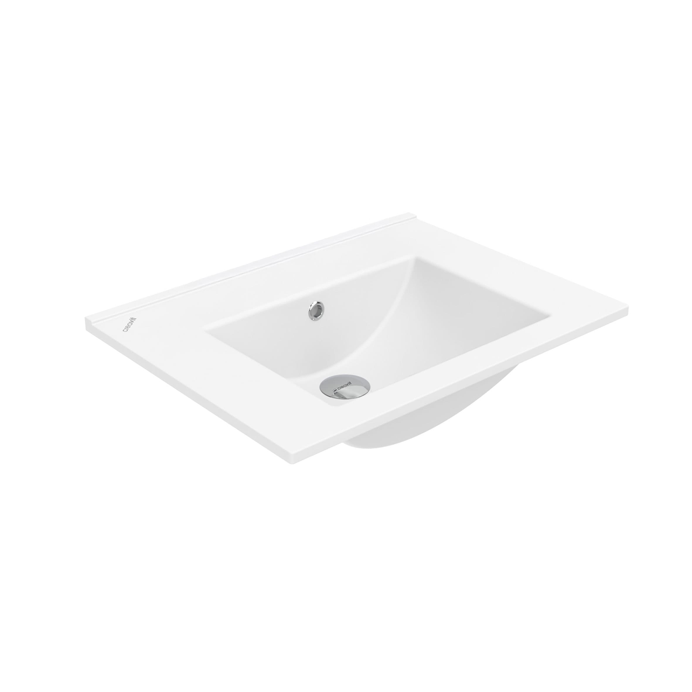 SU LAVABO - 1 LAVABO - SANS TROU DE ROBINET - CÉRAMIQUE - 60X45 CM - BLANC BRILLANT vue 1