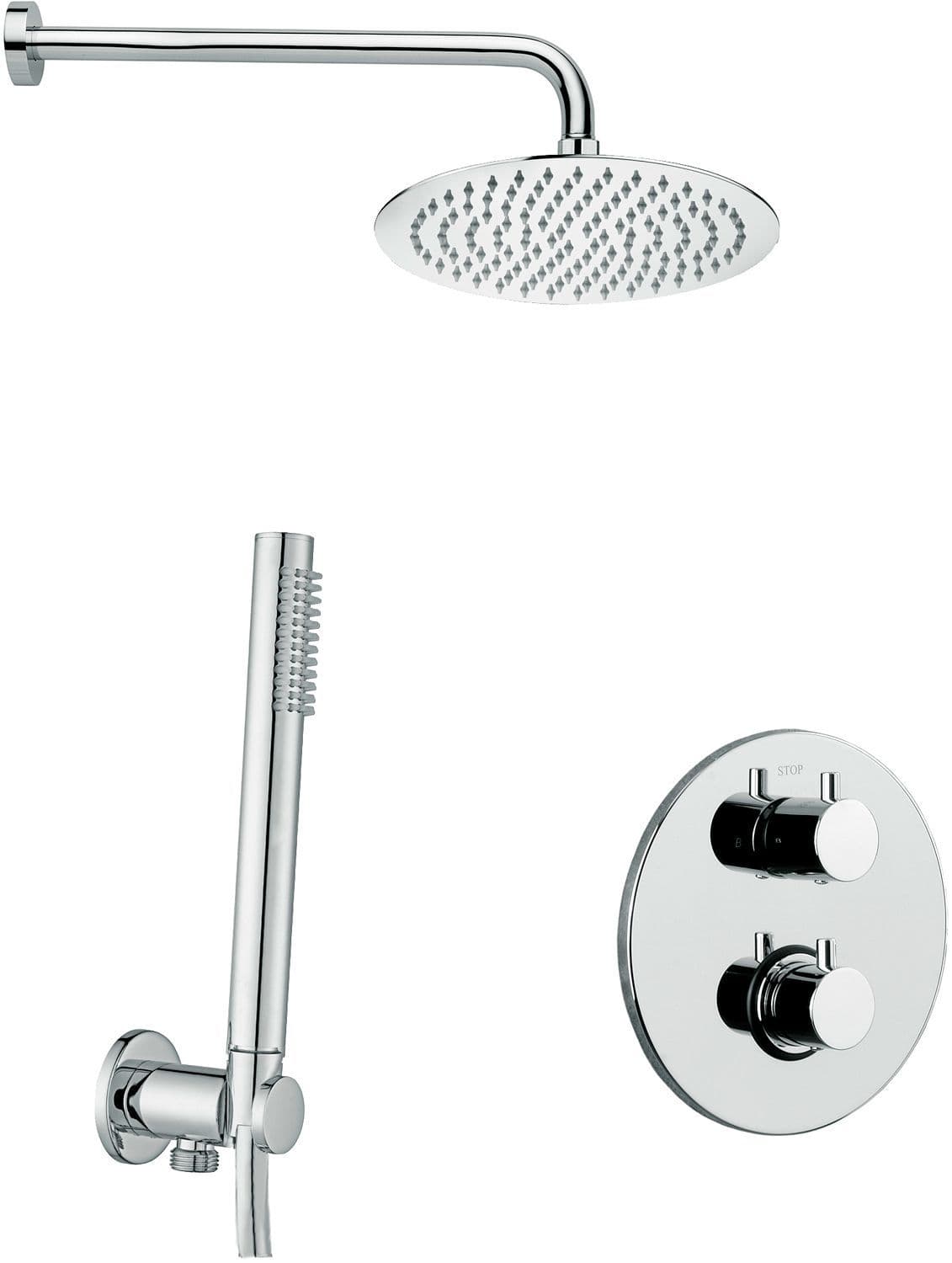 SET DE DOUCHE A ENCASTRER THERMOSTAT+ DOUCHE DE TETE+DOUCHE A MAIN A MAIN NORDICA CHROME BY PAFFONI vue 1