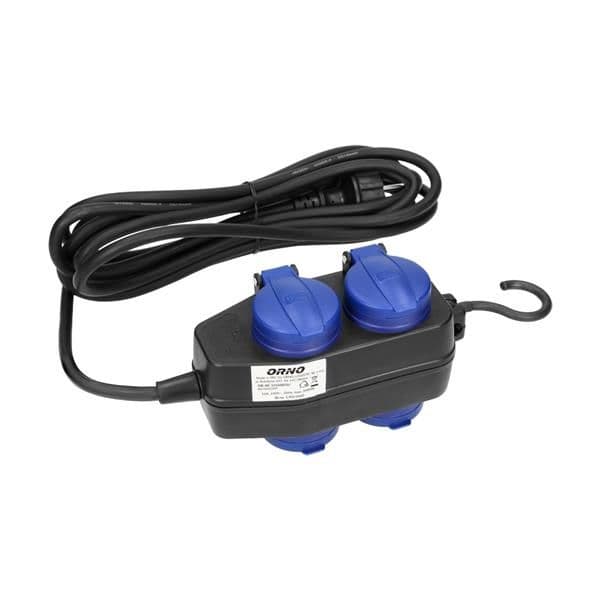 Prolongateurs multiprises résistants aux éclaboussures, 10 m, cordon caoutchouc Schuko, IP44, H05RR vue 1