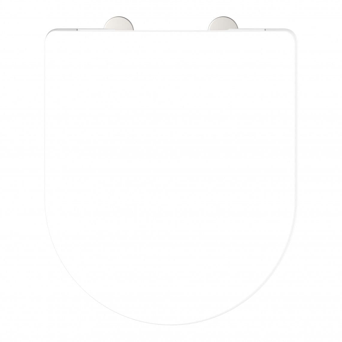 82810 Abattant WC en duroplast WHITE, en forme de D, PRO 2, avec frein de chute et déclipsable vue 1