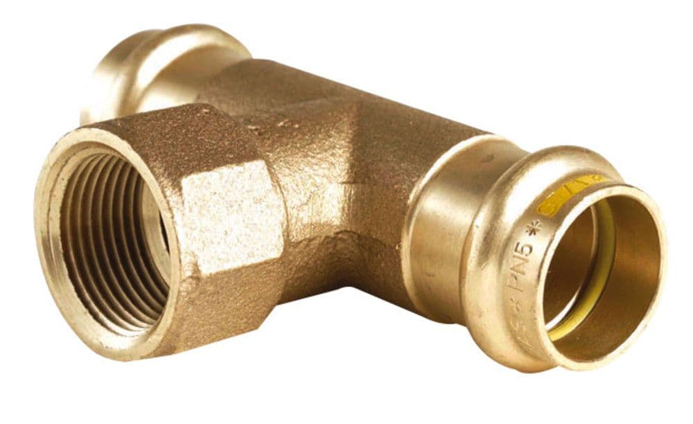 Conex Bänninger raccord à sertir Profil B cuivre gaz Té intérieur 28x1/2x28 vue 1