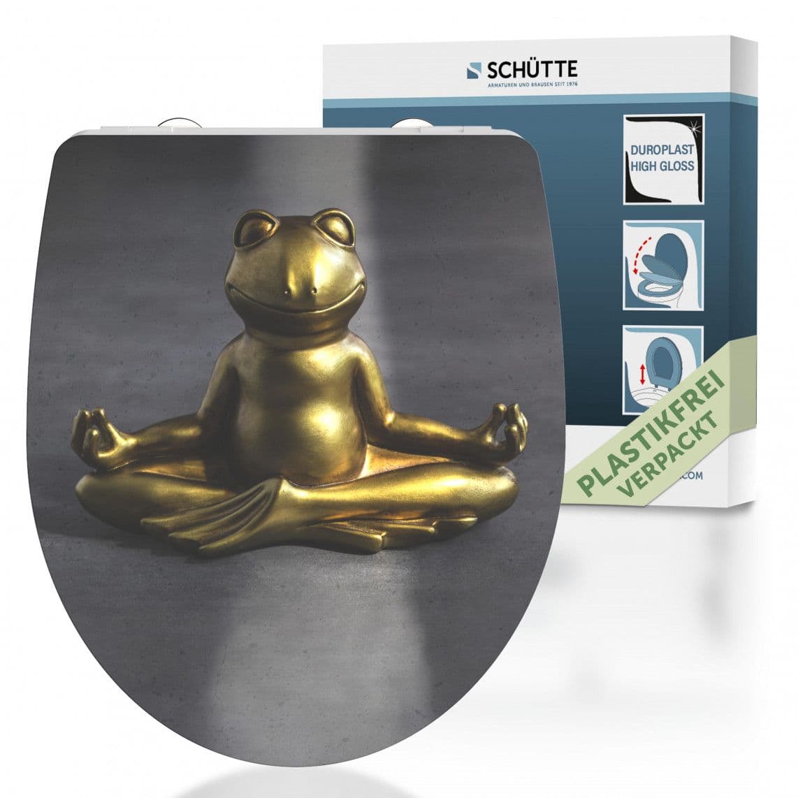 82581 abattant WC en Duroplast HG RELAXING FROG, avec frein de chute et déclipsable vue 1