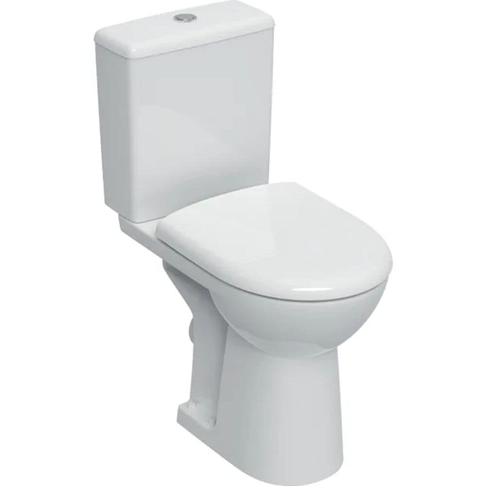 Geberit Comfort WC au sol surélevé Rimfree avec siège blanc vue 1