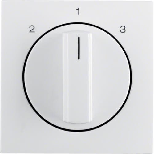Enjoliveur avec bouton rotatif pour interrupteur 3 paliers sans position 0 S.1 / B.3 / B.7 Blanc p vue 1