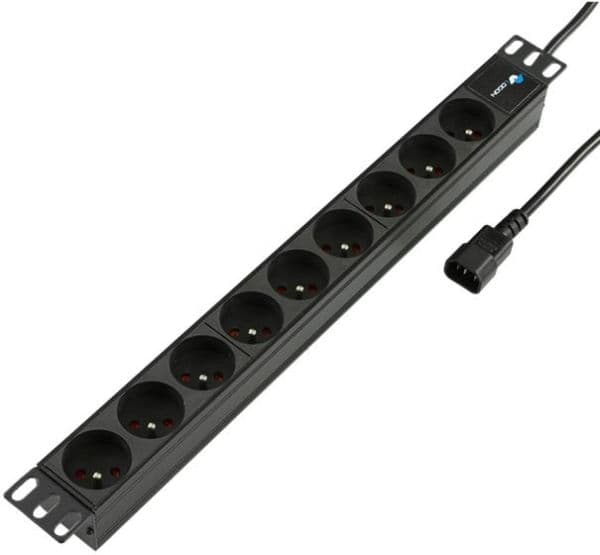 Multiprise 19" 9 prises France / Belgique - full Aluminium avec port C14 UPS vue 1