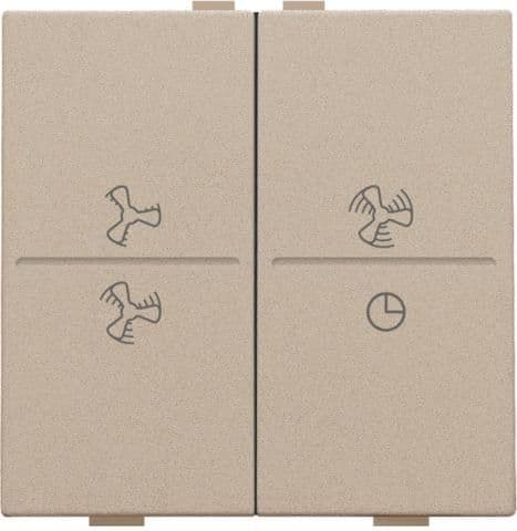 Touche double avec symbole ventilation 0 à 3 pour interrupteur sans fil ou bouton-poussoir 4 boutons vue 1