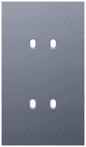 Plaque de recouvrement double, verticale 60 mm d'entraxe, pour des fonctions de commutation double, couleur Niko Toggle alu blue grey brushed vue 1