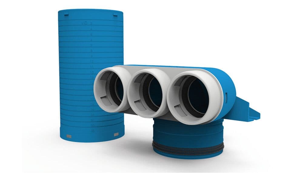 Vent-Axia VCHL250-63 collecteur terminal 3 x D 63 mm D 125 mm avec étui long vue 1