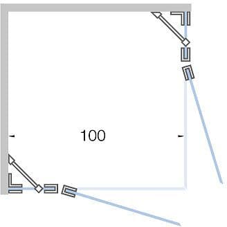PORTE PIVOTANTE AVEC PARTI FIX ACCES D'ANGLE <100CM H 200CM NOIR MAT-TIMELESS vue 1
