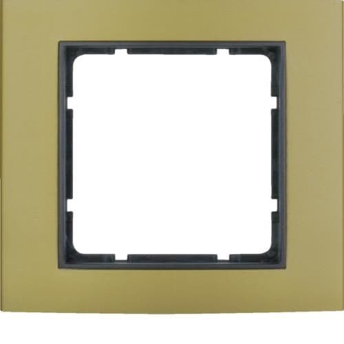 Plaque de recouvrement 1 poste Berker B.3 Alu, Or / Anthracite vue 1