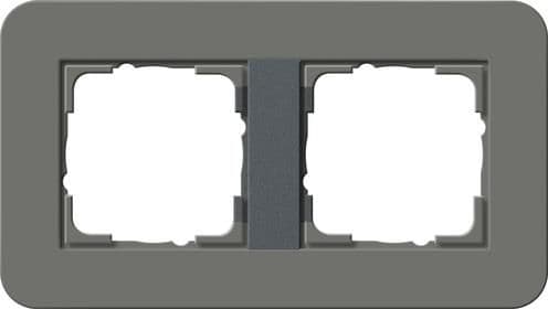 Cadre de finition Gira E3 Soft-Touch Gris foncé avec cadre de support Anthracite Soft-Touch Gris vue 1