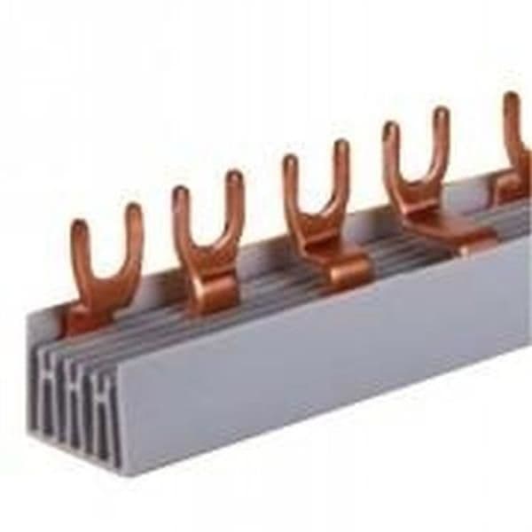Barrette isolée à fourchettes 16mm² - 4 pôles - 2 pôles avec marquage au-dessus et en-dessous vue 1