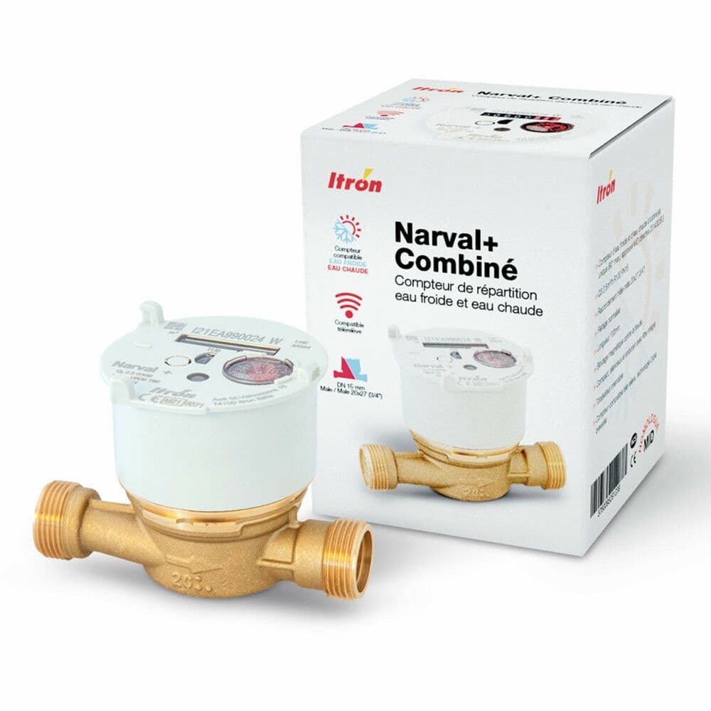 Itron Narval+ compteur eau chaude et eau froide 3/4" DN20 L130mm vue 1