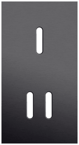 Plaque de recouvrement double, verticale 71 mm d'entraxe, pour une fonction de commutation simple et une double, Niko Rocker alu black brushed vue 1
