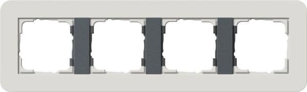Cadre de finition Gira E3 Soft-Touch Gris clair avec cadre de support Anthracite Soft-Touch Gris vue 1