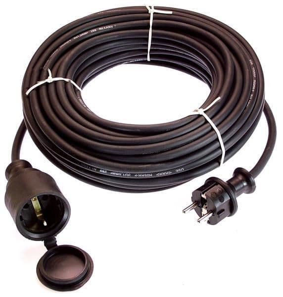 Rallonge secteur 10m - 2 pôles + T mâle / 2 pôles + T femelle - 3G2.5mm² - Noir - H07RN-F vue 1