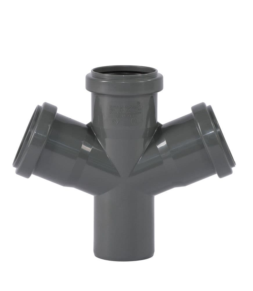 Ostendorf Kunststoffe HT-Safe DA té double 67° polypropylène D 110 mm gris vue 1
