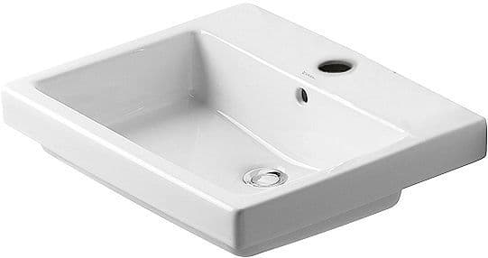 VASQUE A ENCASTRER VERO DURAVIT 550X465MM +TROU ROBINET/TROP-PLEIN BLANC vue 1