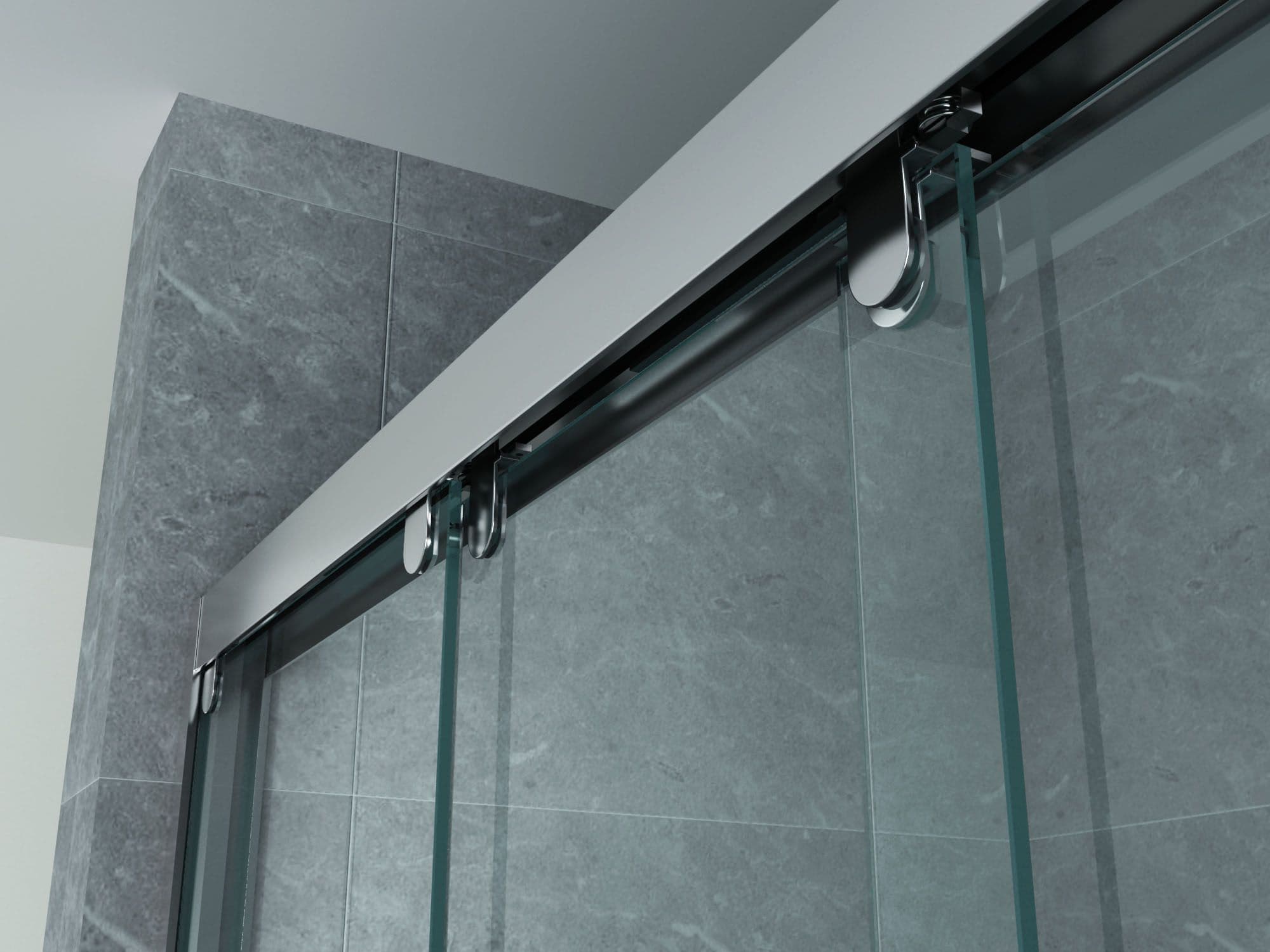 ALONI PORTE COULISSANTE POUR NICHE – 3 PARTIES - 800X2000MM - CHROME-VERRE CLAIR vue 1