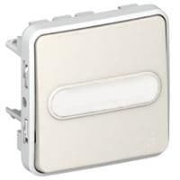 Plexo poussoir (no) lumineux 10A 250V composable Blanc vue 1
