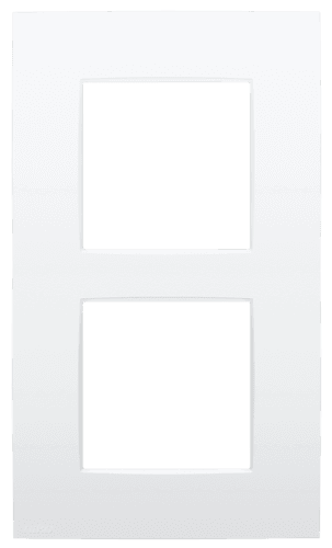 Plaque de recouvrement double, entraxe de 60 mm, verticale, couleur Niko Intense lunar white coated vue 1
