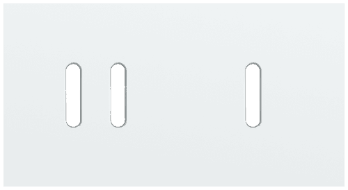 Plaque de recouvrement double, horizontale 71 mm d'entraxe, pour une fonction de commutation double et une fonction de commutation simple, Niko Rocker steel white coated vue 1