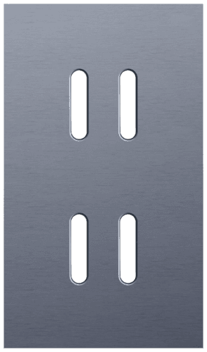 Plaque de recouvrement double, verticale 60 mm d'entraxe, pour des fonctions de commutation double, couleur Niko Rocker alu blue grey brushed vue 1