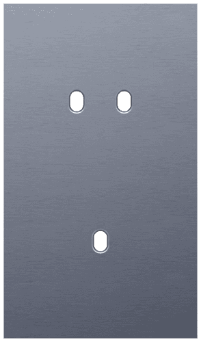 Plaque de recouvrement double, verticale 60 mm d'entraxe, pour une fonction de commutation double et une simple, Niko Toggle alu blue grey brushed vue 1