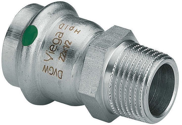 RACCORD 4/4"M-28MM SANPRESS INOX VIEGA vue 1