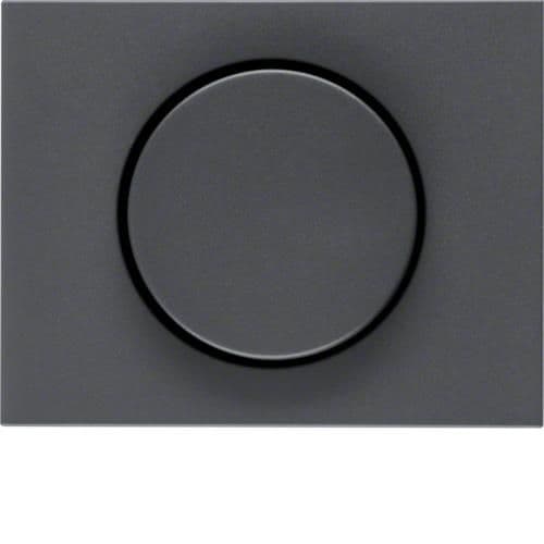 Enjoliveur avec bouton de réglage pour variateur rotatif Berker K.1 Anthracite, mat vue 1