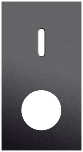 Plaque de recouvrement double, verticale 71 mm d'entraxe, pour une fonction de commutation simple et une fonction de prise de courant, Niko Rocker alu black brushed vue 1