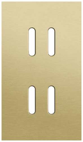 Plaque de recouvrement double, verticale 60 mm d'entraxe, pour des fonctions de commutation double, couleur Niko Rocker alu gold brushed vue 1
