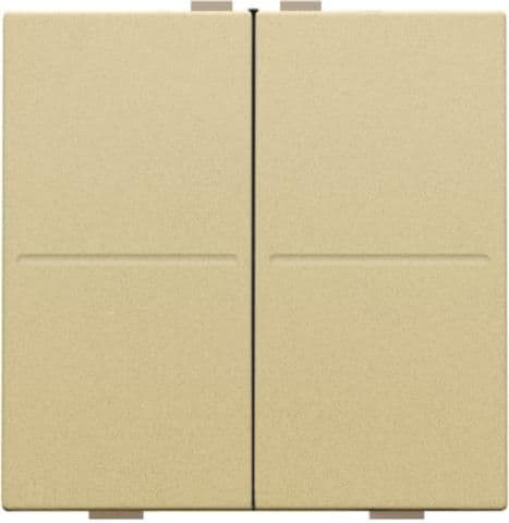 Touche double pour interrupteur sans fil ou bouton - poussoir à 4 boutons de commande Alu Gold vue 1