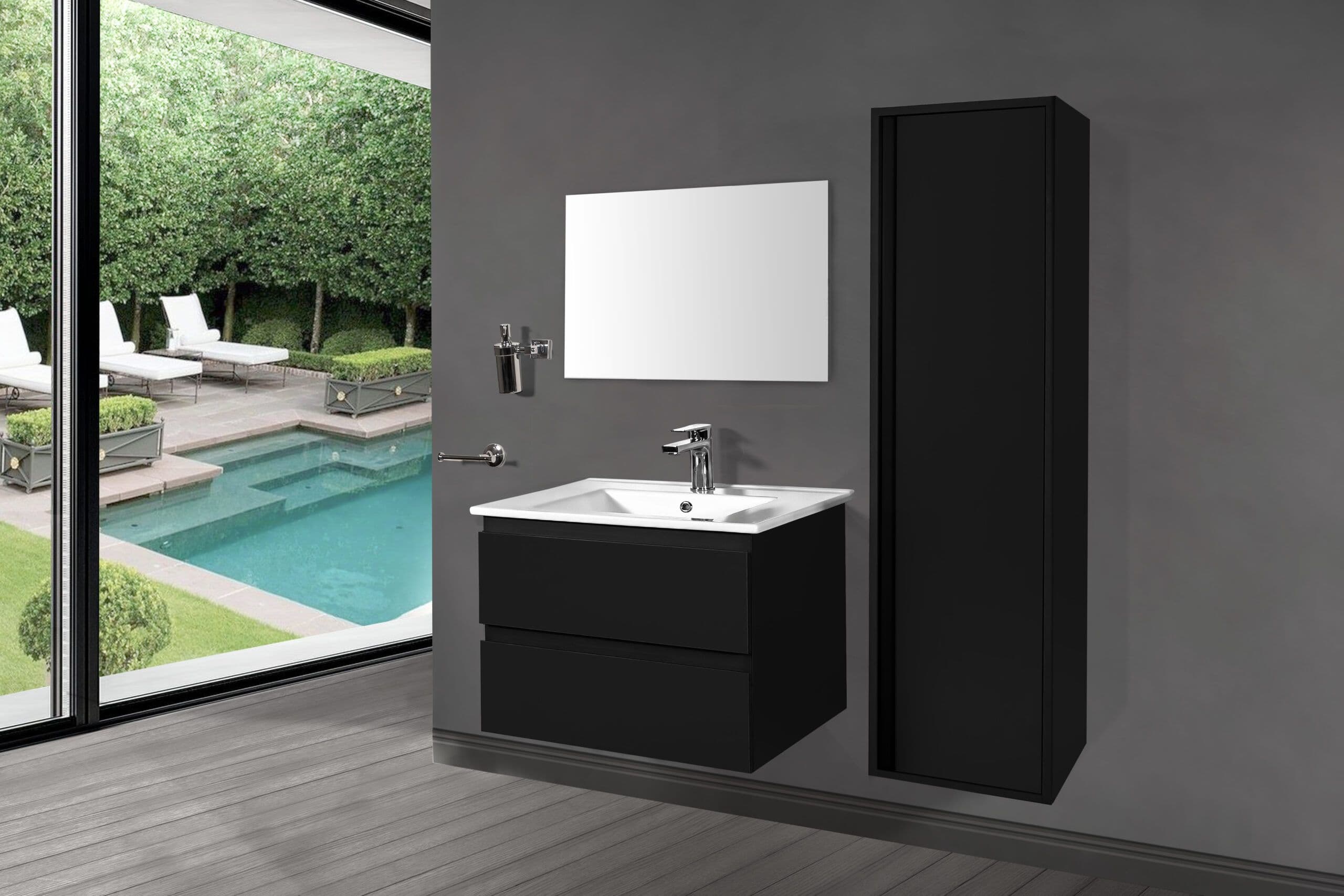 ALONI SALLY MEUBLE SOUS-PLAN (100CM) - NOIR MAT vue 1