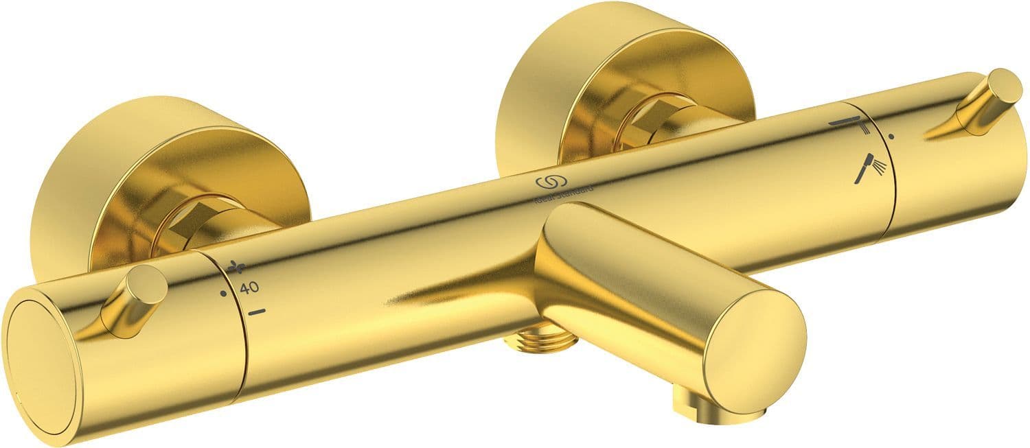 THERMOSTAT BAIN CERATHERM T125 IDEAL STANDARD POIGNEES DE GOUPILLE BRUSHED GOLD vue 1
