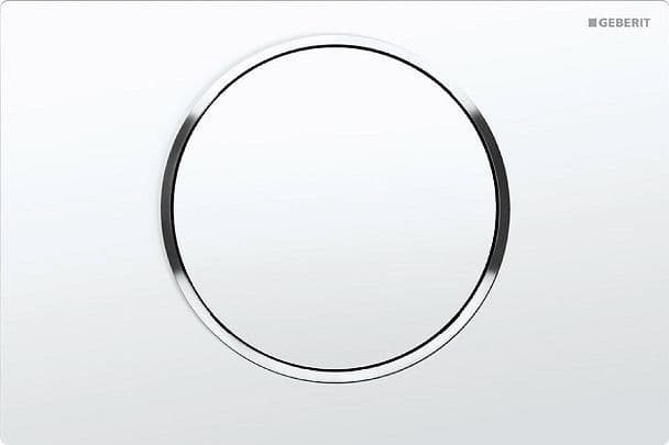 PLAQUE DE COMMANDE 1 TOUCHE SIGMA 10 GEBERIT BLANC-CHROME BRILLANT vue 1