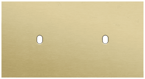 Plaque de recouvrement double, horizontale 71 mm d'entraxe, pour deux fonctions de commutation simple, Niko Toggle alu gold brushed vue 1