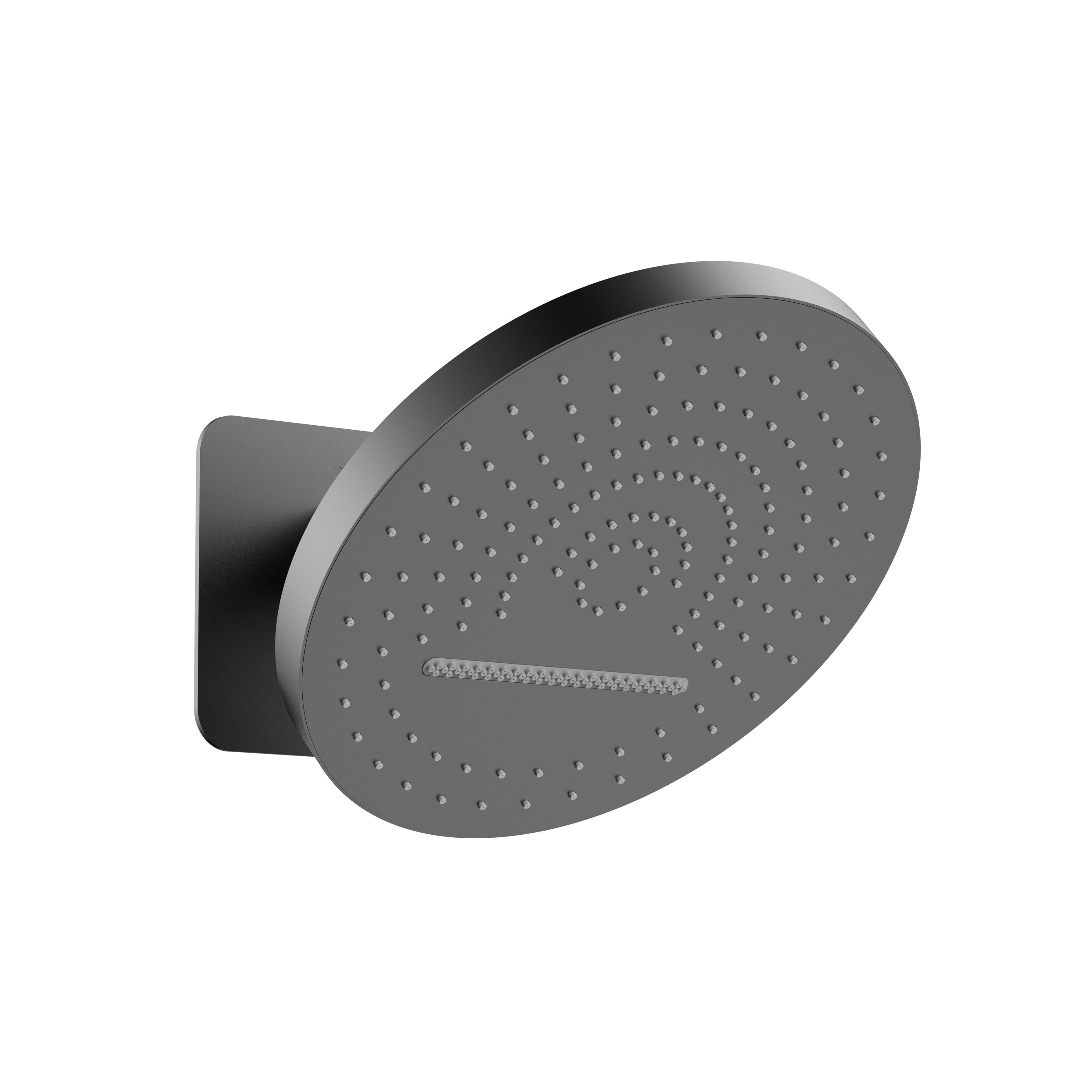 UNIFORMA DOUCHE DE TÊTE TROPICAL RAIN XL – 2 JETS – MONTAGE MURALE – AVEC BOÎTIER D’ENCASTREMENT – 32 CM – GUNMETAL (PVD) vue 1