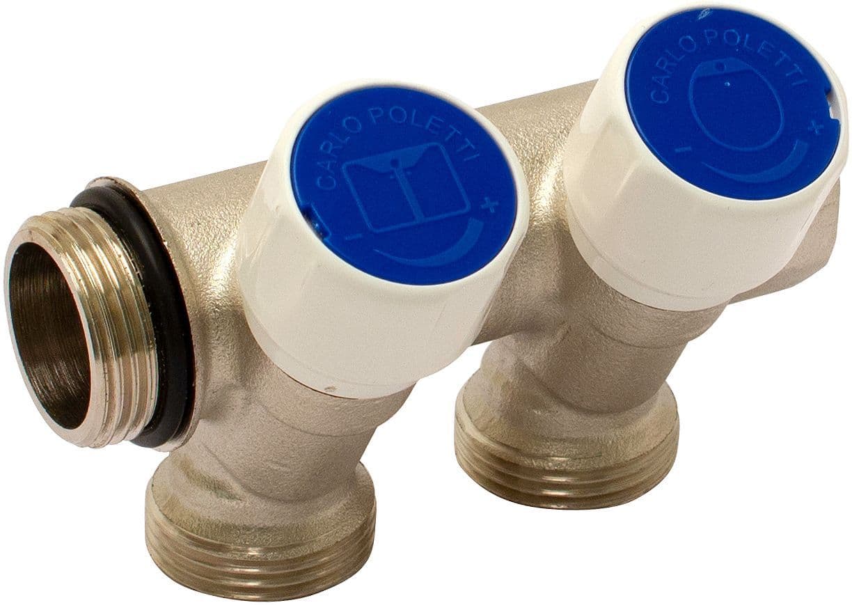 UNI.COLLECTOR 3/4" - 2XEC3/4 AVEC ROBINETS D'ARRET vue 1