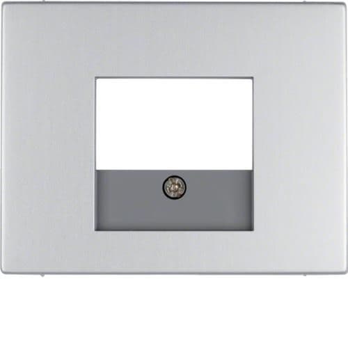 Enjoliveur pour prise informatique et connexions haut - parleurs Berker K.5 Alu vue 1