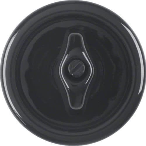 Enjoliveur et manette pour interrupteurs / poussoirs rotatifs Serie 1930 Porcelaine Noir, brillant vue 1