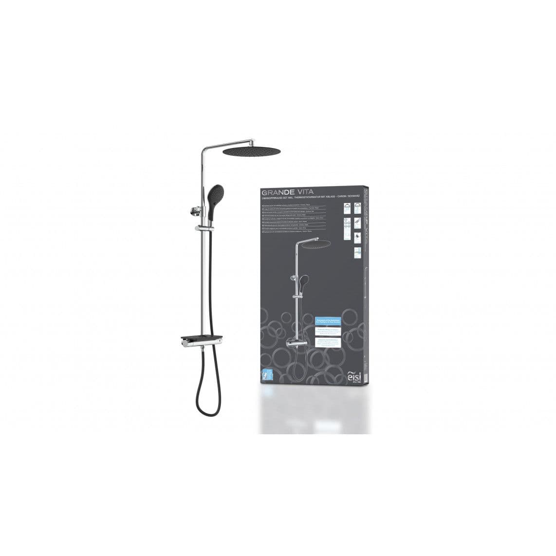 DX1103CST GRANDE VITA Set douche de pluie avec Mitigeur, noir vue 1