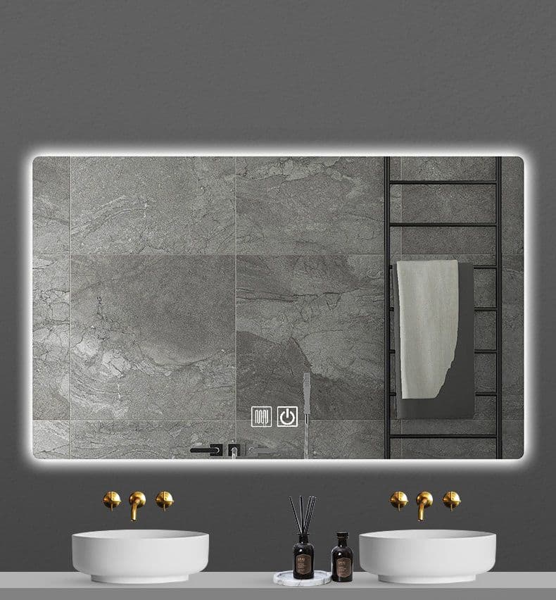 ALONI QUEEN MIROIR - AVEC ÉCLAIRAGE LED - RECTANGULAIRE - SANS CADRE - AVEC CHAUFFAGE - TEMPÉRATURE DE COULEUR LED 3500-6500K - 80X60CM vue 1