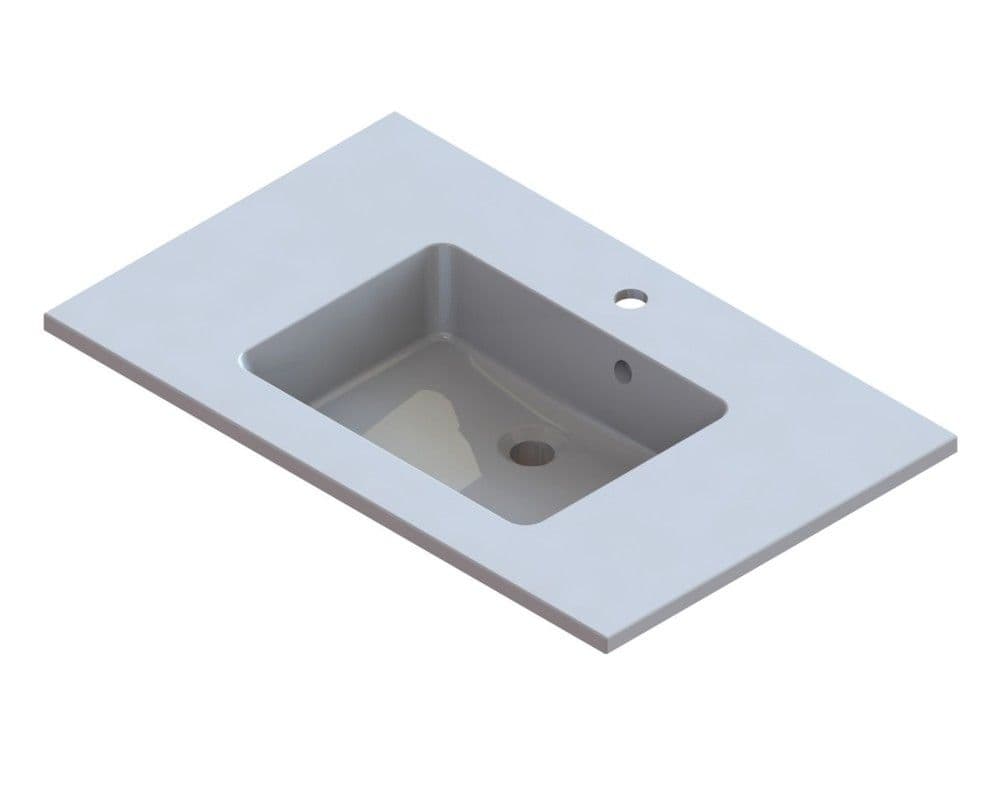 intro Taz tablette intégrée marbre minéral avec 1lavabo 800x500mm blanc vue 1