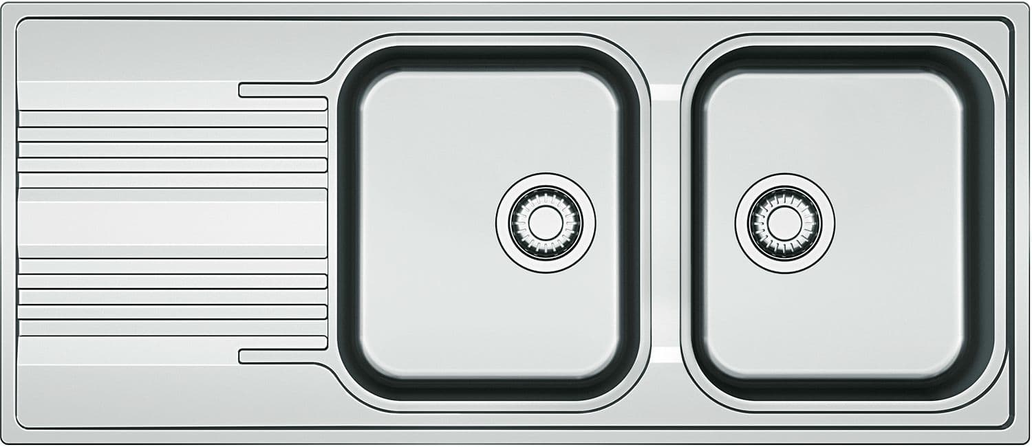 EVIER ENCASTRE SMART FRANKE 2BACS+EGOUTTOIR 116X50 INCLUS SET EVACUATION AVEC SIPHON vue 1