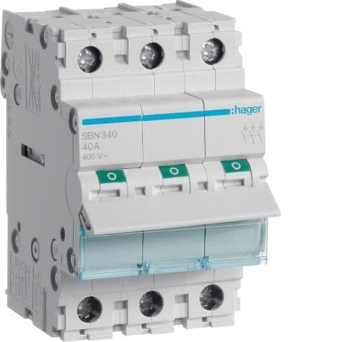 Interrupteur modulaire 3 pôles 40A vue 1