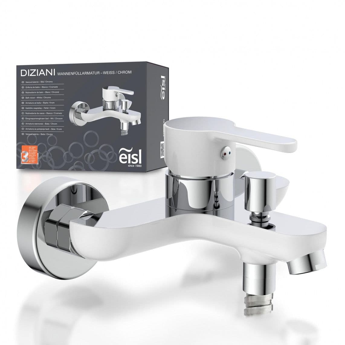 NI023DINWCR DIZIANI Mitigeur bain/douche, blanc/chromé vue 1