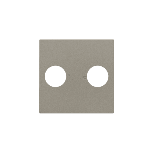 Set de finition avec 2 connexions coaxiales simples pour TV et FM, couleur bronze coated vue 1