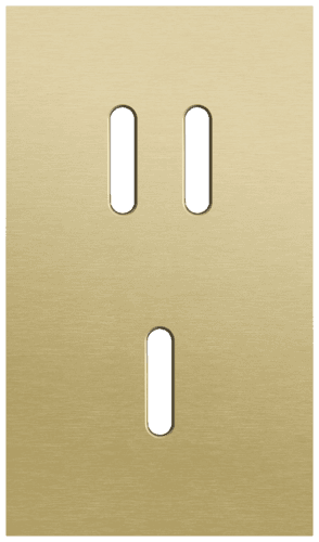 Plaque de recouvrement double, verticale 60 mm d'entraxe, pour une fonction de commutation double et une simple, Niko Rocker alu gold brushed vue 1